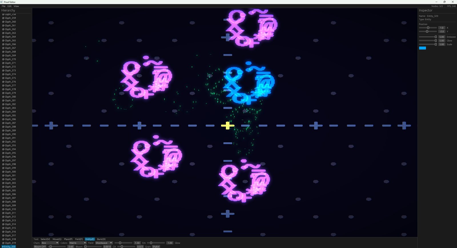 The Proof Editor, an egui scene editor with a viewport, inspector and hierarchy